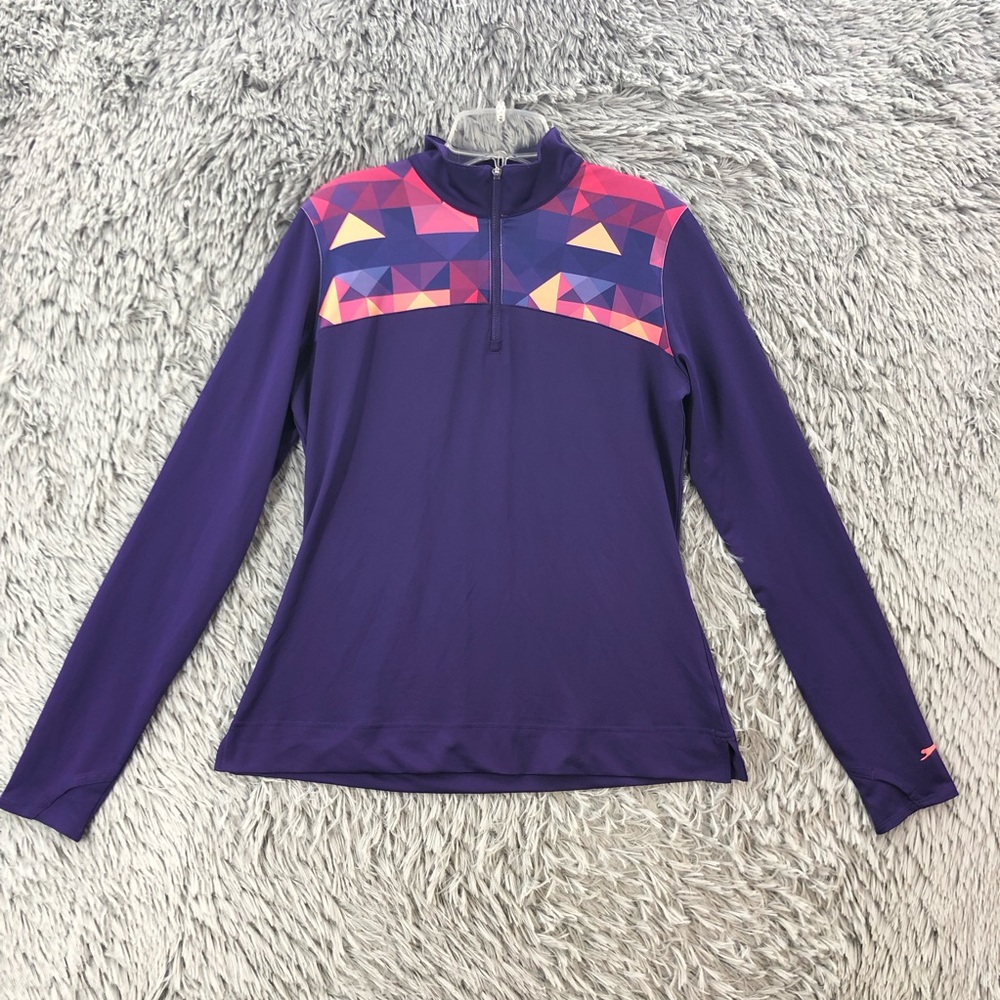 Slazenger Pullover Womens Medium Hydro-Dri Quarter Zip Golf UPF 30 1/4 Zip